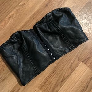 Faux Leather Bustier